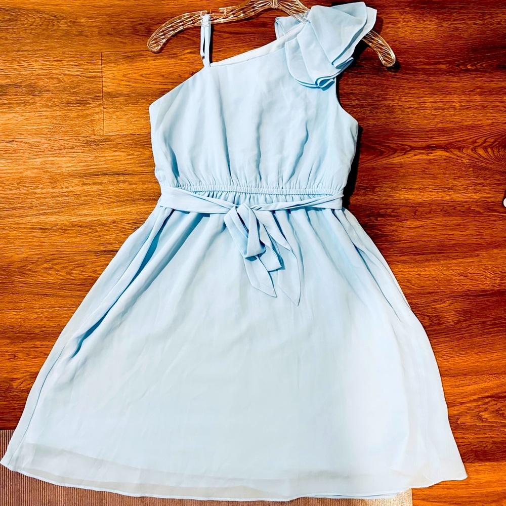 Grace Karin Girls 12 Blue One Shoulder Party Dress